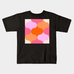 Retro Ogee Pattern in Orange Crush Kids T-Shirt